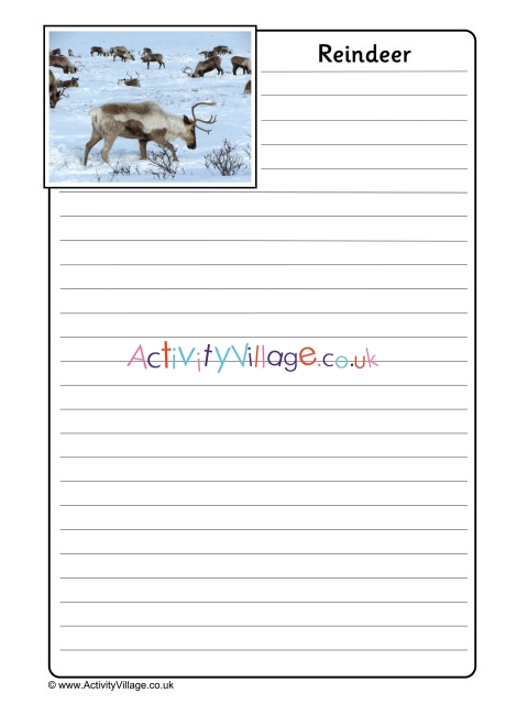 Reindeer Notebooking Page 