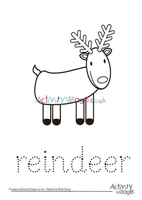 Reindeer Word Tracing