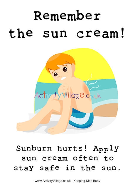 Remember the sun cream! poster