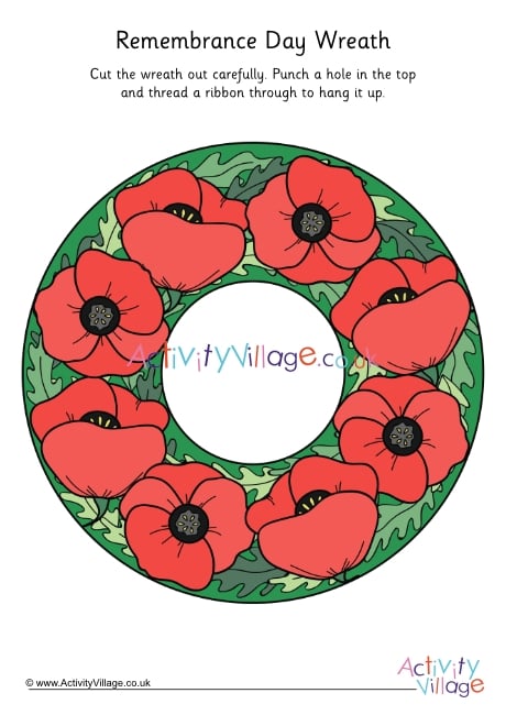 Remembrance Day Wreath Printable
