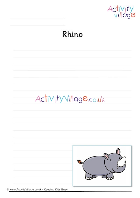 Rhino Writing Page