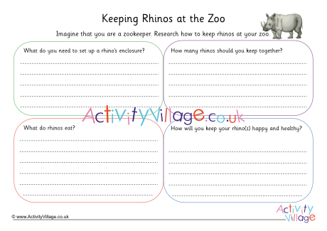 Rhino Zookeeper Worksheet
