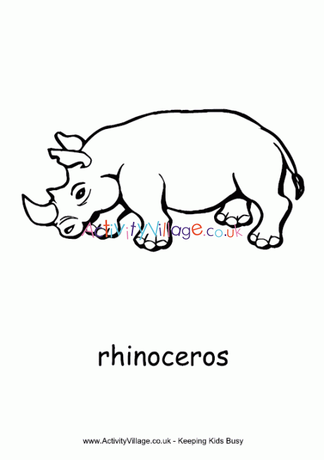 Rhinoceros colouring page