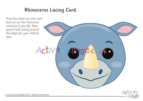 Rhinoceros Lacing Card 2