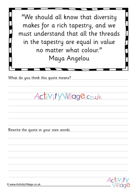 Rich tapestry quote worksheet