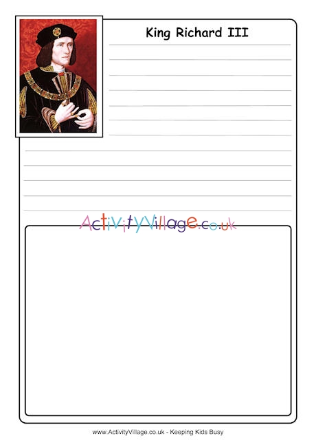 Richard III notebooking page
