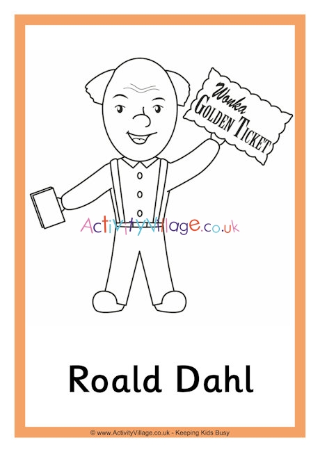 Roald Dahl colouring page