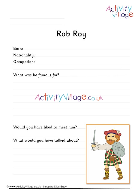 Rob Roy Worksheet