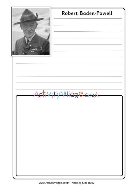 Robert Baden-Powell notebooking page