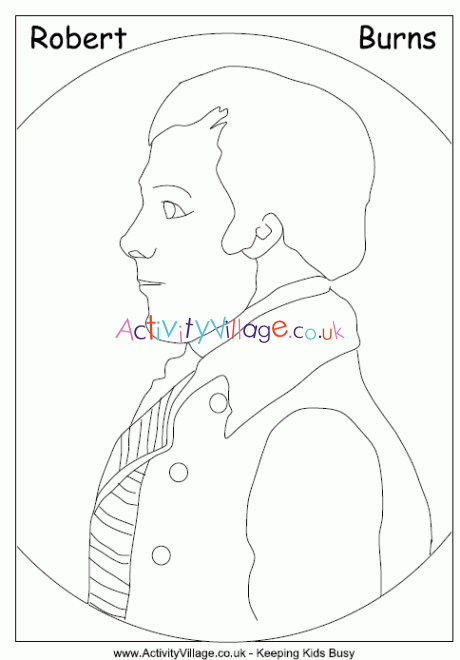 Robert Burns colouring page