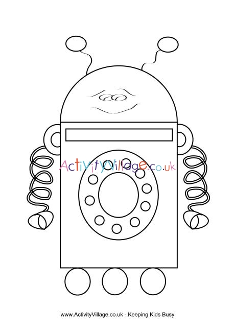 Robot colouring page 2