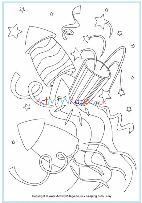 Rockets colouring page