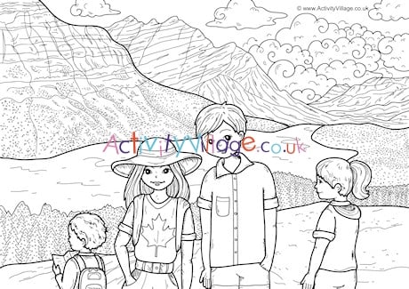 Rocky Mountains Colouring Page