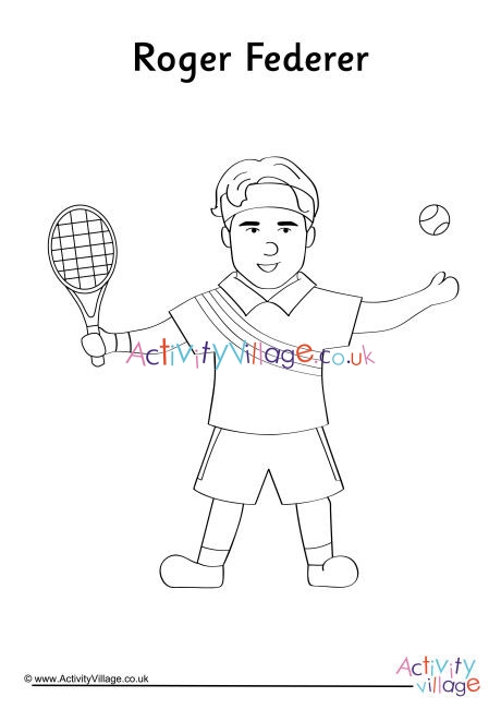 Roger Federer Colouring Page