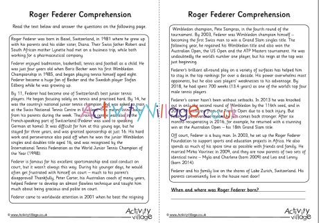 Roger Federer Comprehension