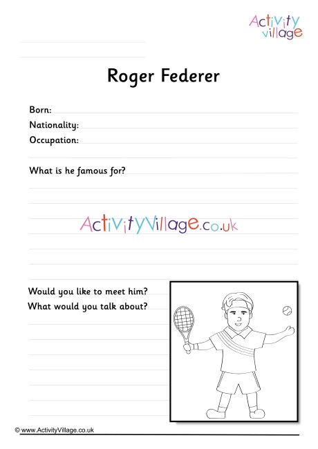 Roger Federer Worksheet