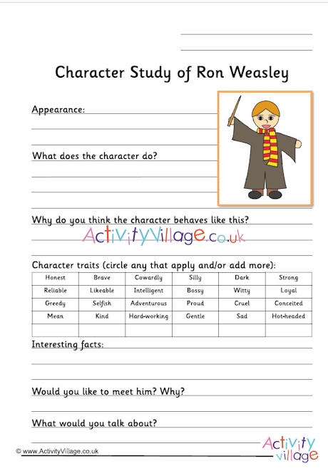 Ron Weasley worksheet