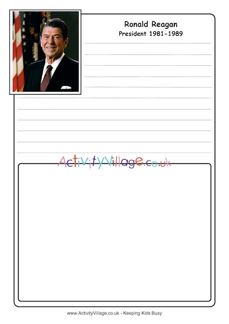 Ronald Reagan notebooking page