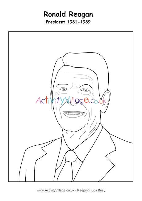 Ronald Reagan colouring page