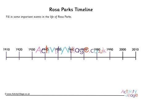 Rosa Parks Timeline Worksheet