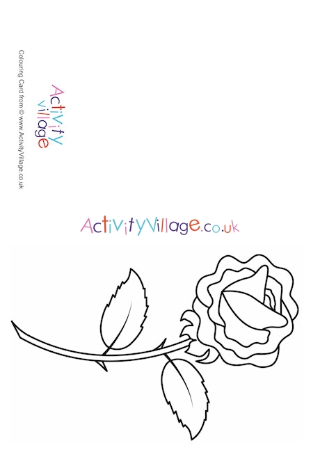 Rose Colouring Card 2