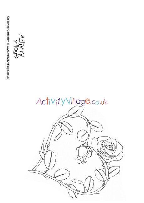 Rose Heart Colouring Card