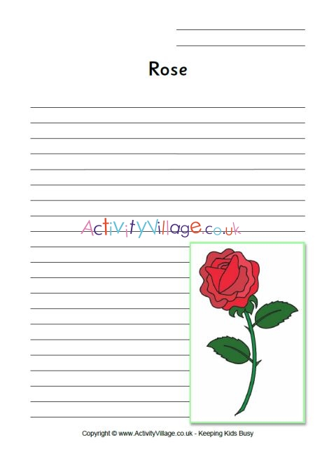 Rose writing page