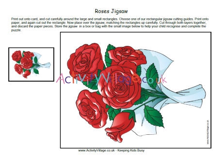 Roses jigsaw printable