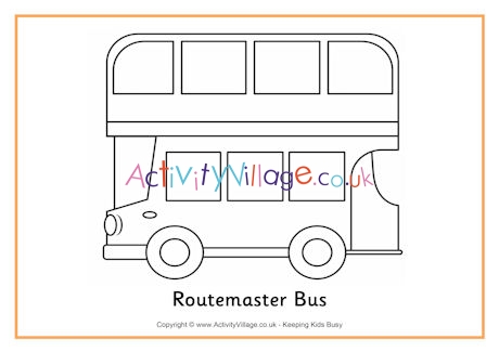 Routemaster bus colouring page