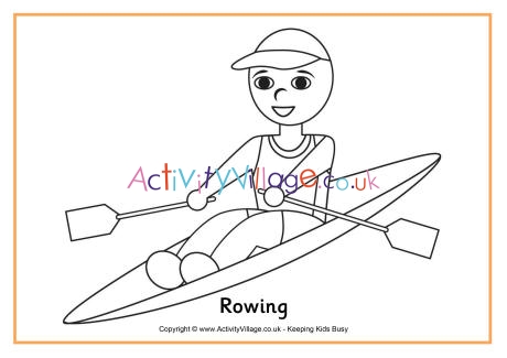 Rowing colouring page