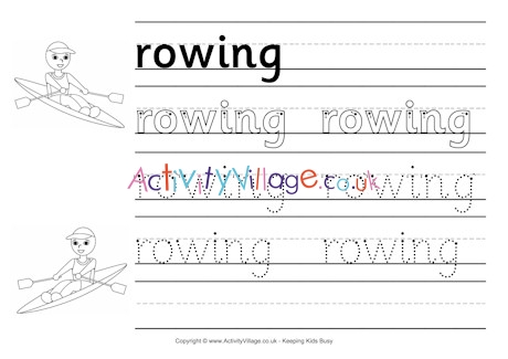 Rowing handwriting worksheet