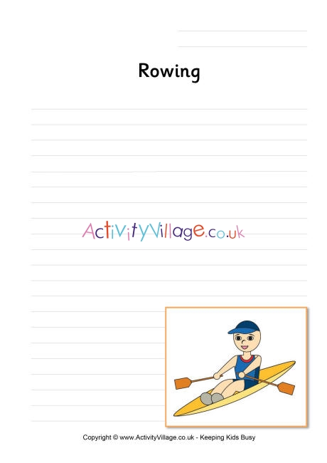 Rowing writing page