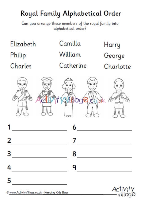Royal family alphabetical order