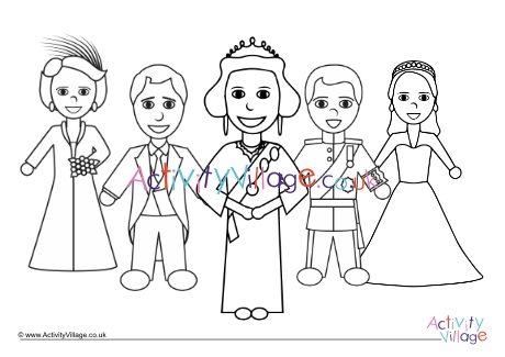 Royal family colouring page