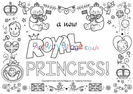 Royal princess colouring page
