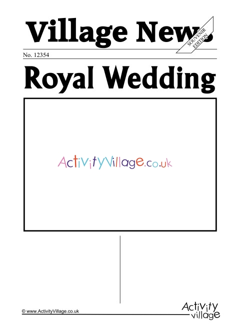 Royal Wedding Newspaper Writing Prompt