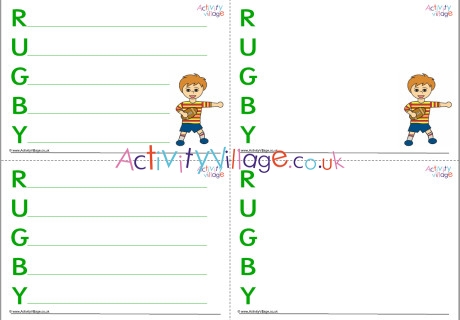 Rugby Acrostic Poem Printable 2
