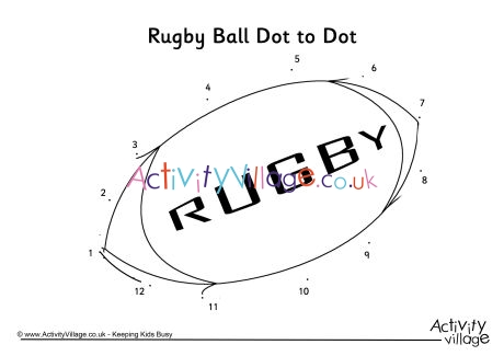 Rugby ball dot to dot