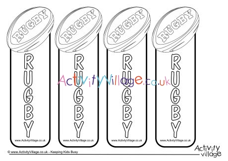 Rugby Colouring Bookmarks