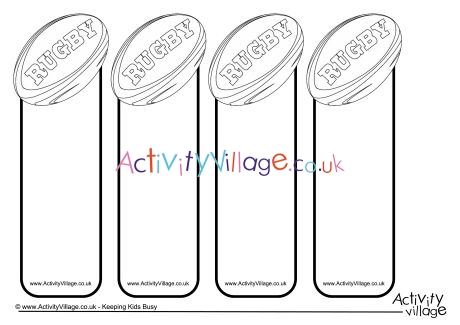 Rugby Colouring Bookmarks Blank