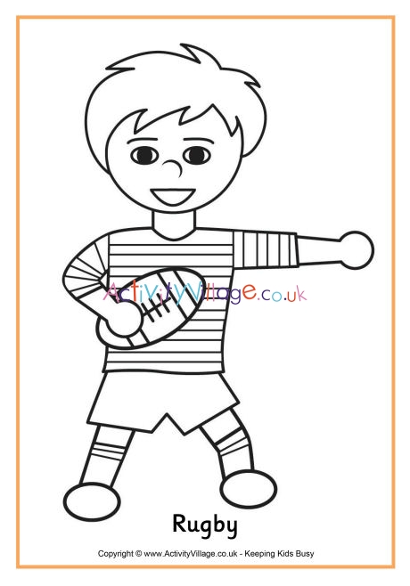 Download Rugby Colouring Page