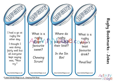 Rugby Jokes Bookmarks