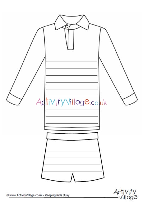 Rugby Kit Writing Frame