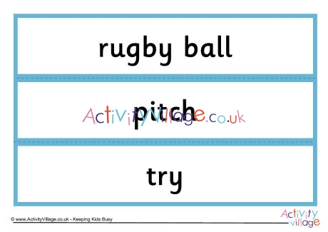 Rugby Word Cards