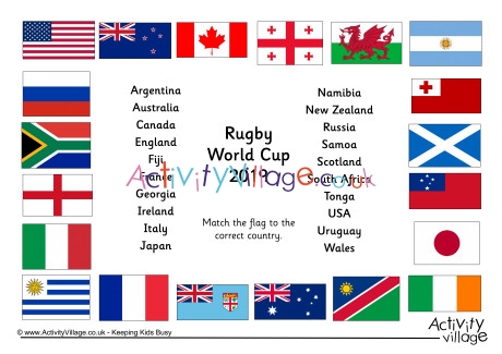 Rugby World Cup 2019 Match The Flags Worksheet