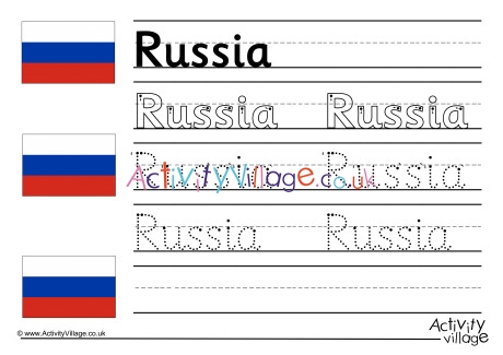 Russia Handwriting Worksheet