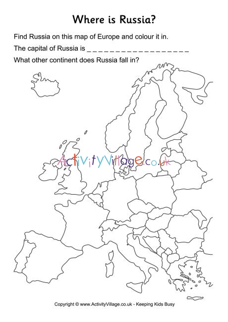 Russia location worksheet