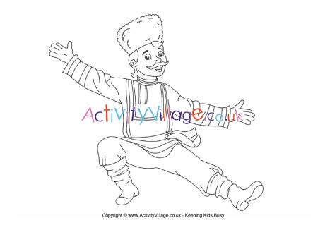 Russian dancer colouring page
