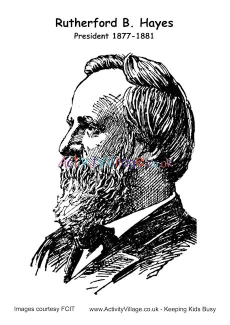 Rutherford Hayes colouring page