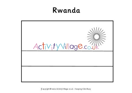 Rwandan flag colouring page